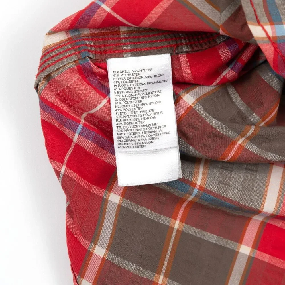 The North Face Men's Red Multicolor Plaid‎ Short Sleeve Hiking Shirt Medium